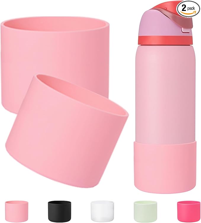 2-PCS Silicone Boot for Owala water bottle 32oz, Accessories for Owala 32 oz boots - bottles Protector Sleeve Anti-Slip & Scratch Rubber Bottom Cover for Free Sip,Twist,Flip Water Bottles