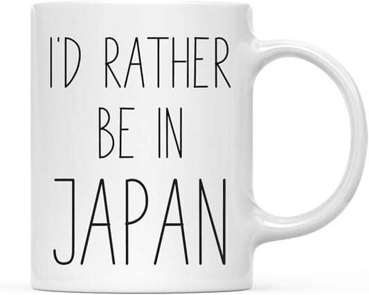Andaz Press World Country Adventure 11oz. Coffee Mug Gift, I'd Rather Be in Japan, 1-Pack, Summer Vacation Long Distance College Going Away Study Abroad Birthday Christmas Gifts