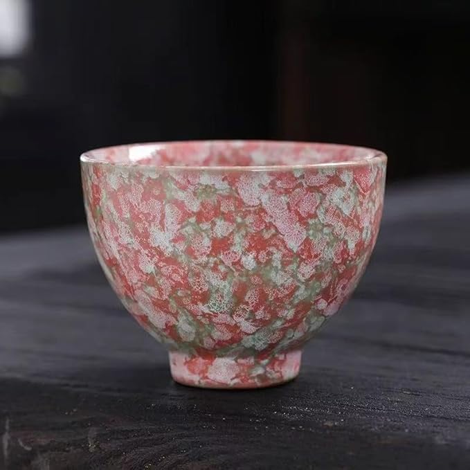 Teacups, Sake Cups Handmade Ceramic Mug Set 2.5 oz (Approx. 70.9 g) 6 Color Earthenware Teacups, Sake Cups (Set of 6)