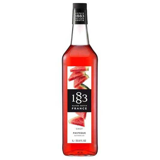 1883 Watermelon Syrup for Drinks, Made in France, 1 Liter Glass Bottle