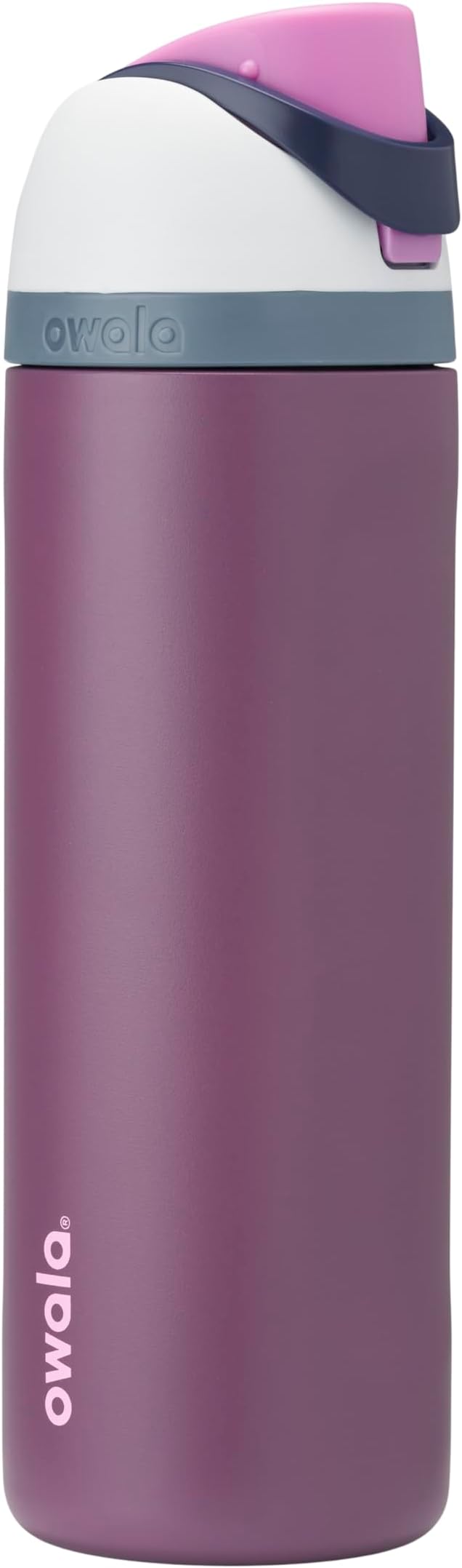 Owala FreeSip Insulated Stainless Steel Water Bottle with Straw for Sports and Travel, BPA-Free Sports Water Bottle, 24 oz, Plum/Orchid, Electric Orchid