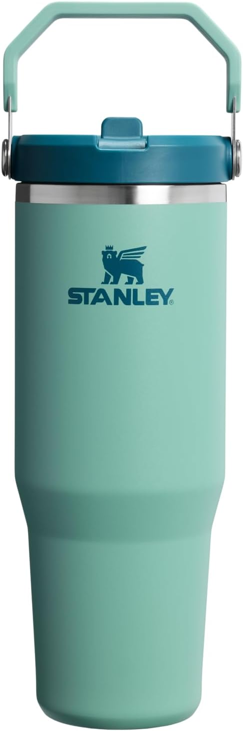 STANLEY IceFlow 2.0 Flip Straw Tumbler with Handle 30 oz | Twist On Lid and Flip Up Straw | Leakproof Water Bottle | Insulated Stainless Steel | BPA-Free | Spring Green