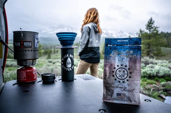 Black Rifle Coffee Company Freedom Roast, 12oz Bag, Ground Coffee Medium Roast - Roasted Blend Made from Arabica Beans - Colombian & Brazilian Beans - Veteran Founded & American Made