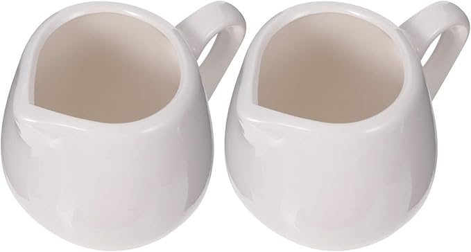 DOITOOL 4 Pcs Small Ceramic Creamer Coffee Tea Creamer Pitcher Milk Jug Pourer Pottery Mini Pitcher Syrup Sauce Salad Dressing Dispenser Housewarming