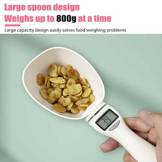 Digital Measuring Spoon Scale,Food Measuring Scoop Scale,ABS Kitchen Weight Scale for Food with LCD Screen,High Precision,for Cooking,Baking,Coffee and Pet Portion Control