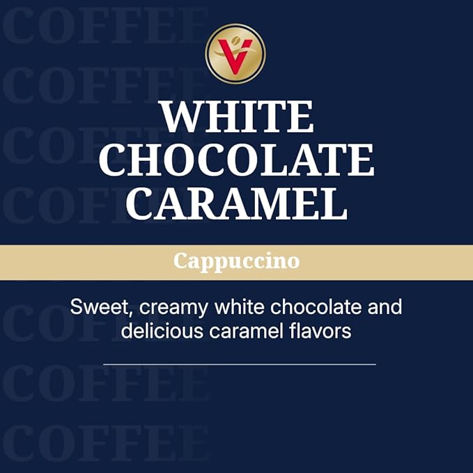 Victor Allen's Coffee White Chocolate Caramel Flavored Cappuccino,Serve Cups for Keurig K-Cup Brewers,42 Count (Pack of 2)