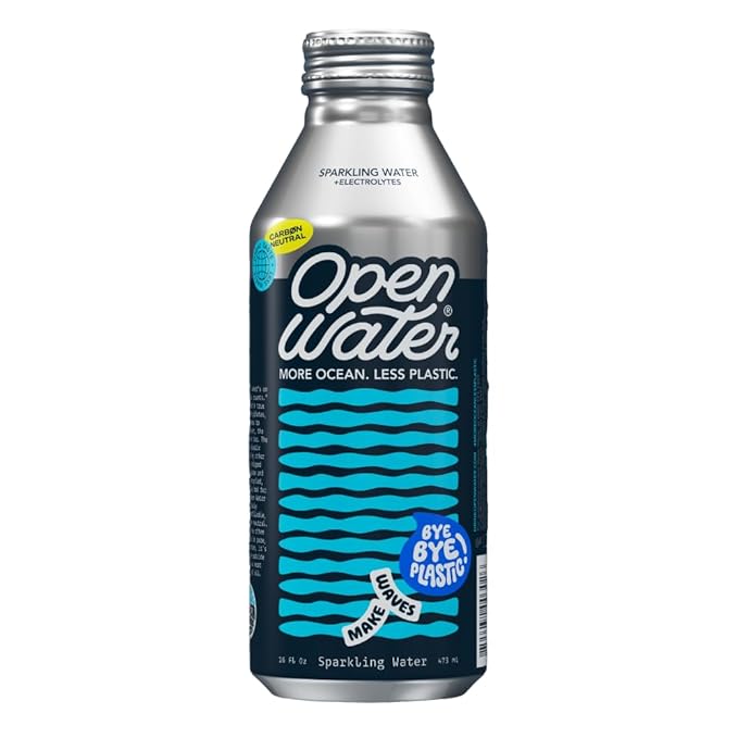 Open Water Sparkling 16oz bottles (6 cases, 72 bottles) - Sustainable Aluminum Bottled Sparkling Water With Electrolytes - 7.0 pH Balanced BPA-Free Ultra-Purified Water