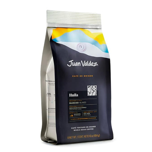 Juan Valdez Huila Whole Bean Coffee | 100% Colombian Coffee | Single Origin with Notes of Ripe Orange & Caramel | 16 oz / 454 gr