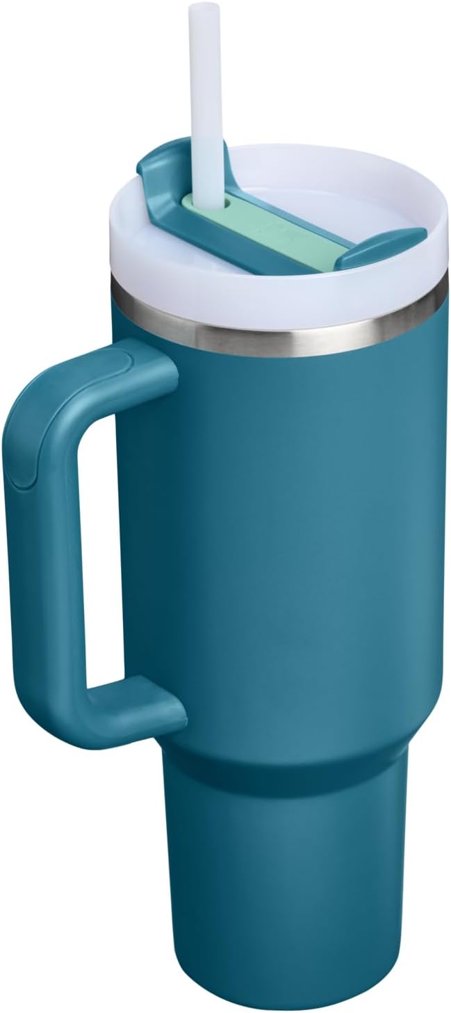 STANLEY Quencher H2.0 Tumbler with Handle and Straw 40 oz | Flowstate 3-Position Lid | Cup Holder Compatible for Travel | Insulated Stainless Steel Cup | BPA-Free | Coastal Teal