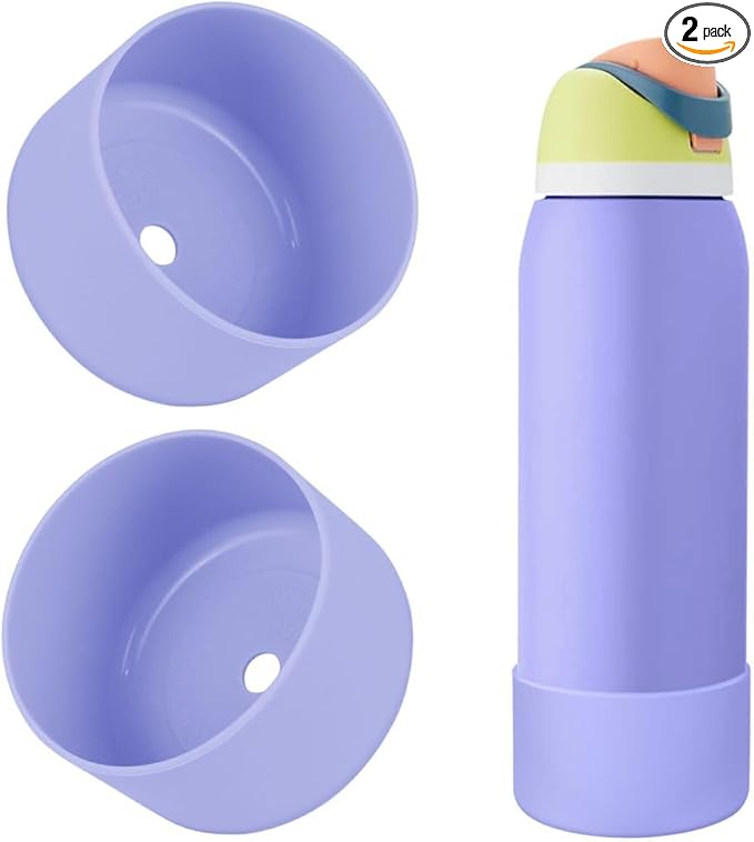 2PCS Silicone Water Bottle Boot, Compatible with Owala 24oz 32oz 40oz, Protective Anti-Scratch & Anti-Dent No Noise Sleeve Cover for FreeSip/Twist/Flip Water Bottles (Retro Boardwalk, 32oz)