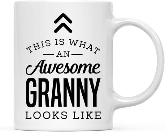 Andaz Press 11oz. Ceramic Coffee Tea Mug, This is What an Awesome Granny Looks Like, 1-Pack, Birthday Ideas Coworker Him Her, Includes Gift Box