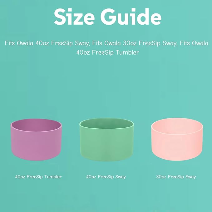 Silicone Boots Compatible with Owala 30oz & 40oz FreeSip Sway Bottles – Non-Slip, Scratch-Resistant Protective Sleeve
