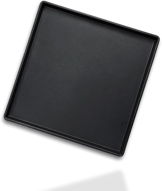 Small Square Serving Tray (9 inch), Durable Black Tray for Desserts & Organization, Lightweight for Coffee, Drinks, Party, Seasoning, Perfume and Display.