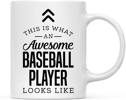 Andaz Press 11oz. Ceramic Coffee Tea Mug, This is What an Awesome Baseball Player Looks Like, 1-Pack, Birthday Ideas Coworker Him Her, Includes Gift Box
