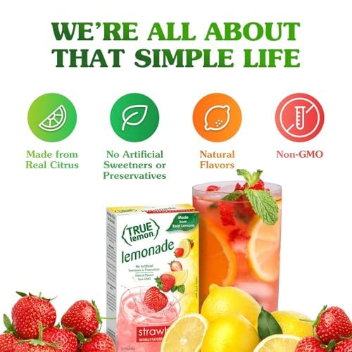 True Lemon Strawberry Lemonade, 10 count - 4 pack