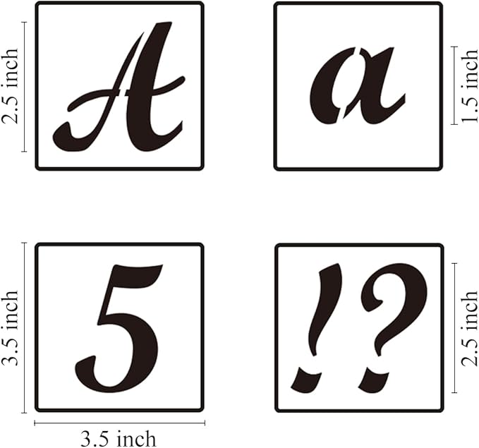 2.5 Inch Alphabet Letter Stencils for Painting - 70 Pack Letters and Numbers Stencil Templates with Signs for Painting on Wood, Reusable Letter and Number Stencils for Chalkboard Wood Signs & Wall Art