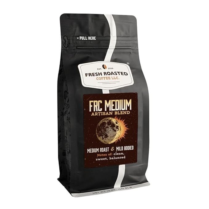 Fresh Roasted Coffee, FRC Medium Roast Blend, 12 oz, Kosher, Whole Bean