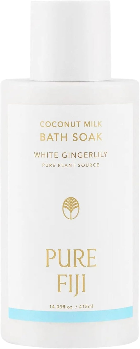 Pure Fiji Coconut Milk Bath Soak, White Gingerlily (14oz/415ml)