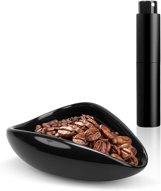 Ceramic Coffee Bean Dosing Tray & Aluminum Glass Spray Bottle, Espresso Bean Cup Precision RDT Kit, Espresso Dosing Cup for Baristas & Home Brewing, Black