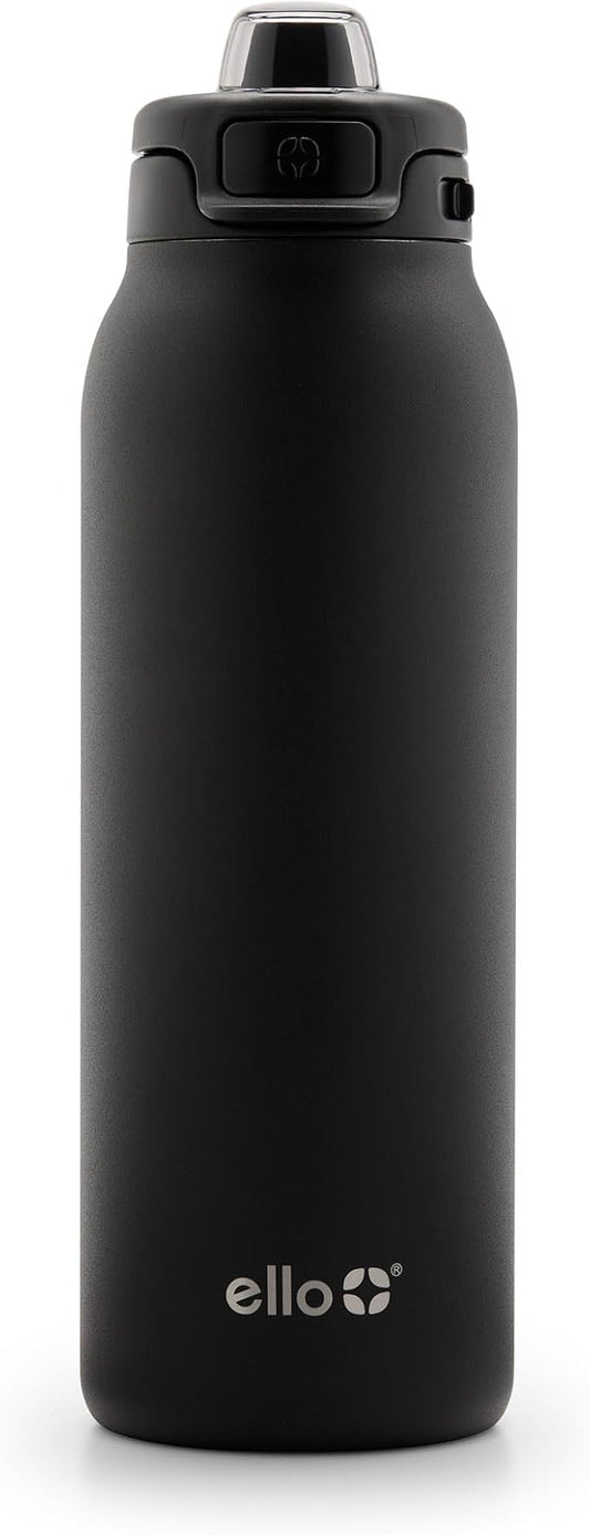 Ello Pop & Fill Insulated Stainless Steel Water Bottle with Quick Fill Lid, Leakproof Locking, Sip or Chug Spout, BPA-Free, Double Wall Vacuum Insulated for Sports, Travel & School- 22oz / 32oz / 40oz
