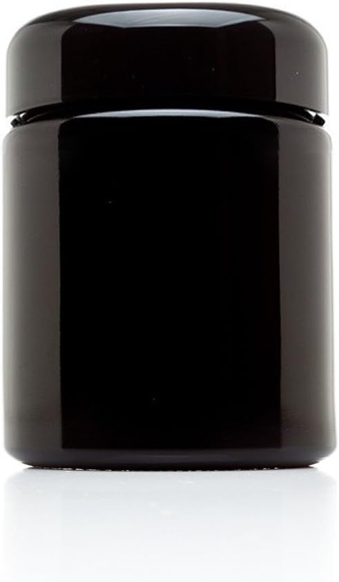Infinity Jars Tall Screw Top Jar 50 ml (1.7 fl oz) – UV Black Glass Airtight Smell-Proof Container for Coffee, Tea, Dried Goods – Refillable Tall Jar for Long-Term Kitchen Storage Pack 10