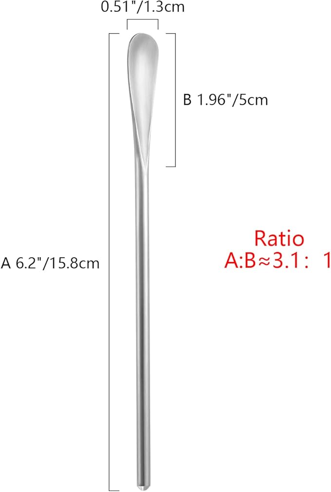 16-Pack 6.2" / 15.8cm 304 Stainless Steel Long Handle Stirring & Mixing Spoon – Reusable Bar Tool for Coffee, Tea, Iced Drinks & Cocktails