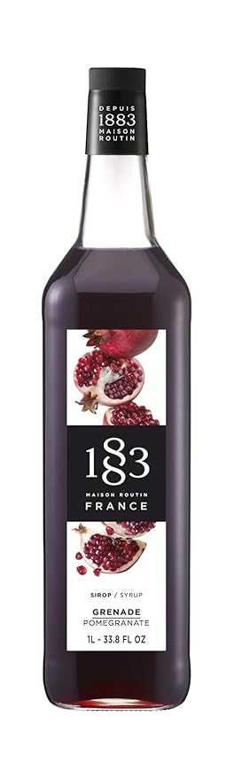 1883 Pomegranate Syrup for Drinks, Made in France, 1 Liter Glass Bottle