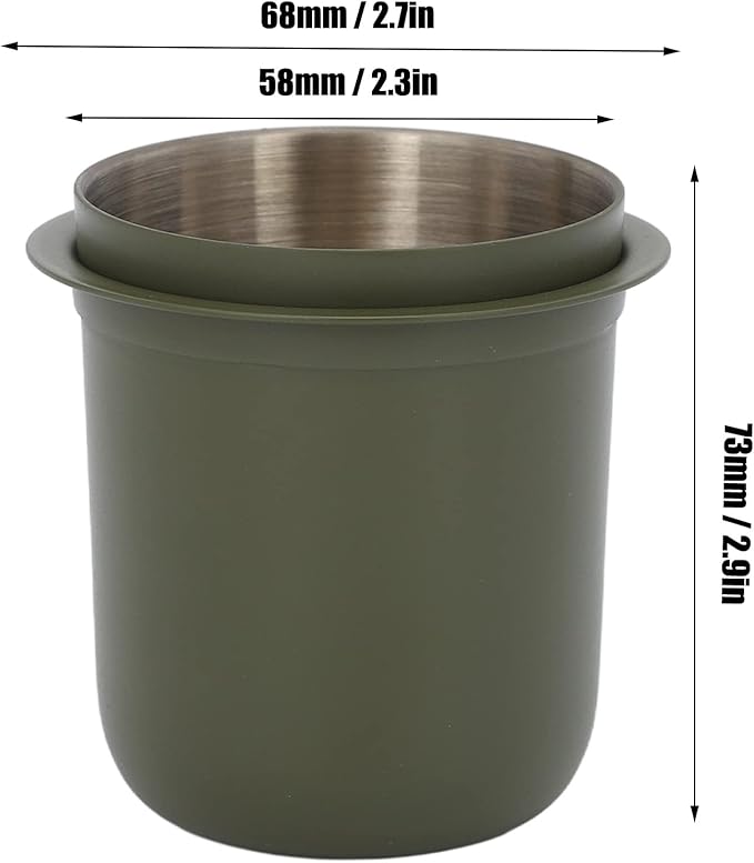 58mm Stainless Steel Dosing Cup, Espresso Coffee Powder Cup Crema Coffee Tool for Coffee Machine(#2)