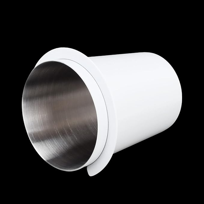 Zerodis Stainless Steel Dosing Cup, 58mm Diameter, Suitable for Coffee Machines, Coffee Powder Dispenser Tool for Home, Cafes and Milk Tea Shops (58mm White)