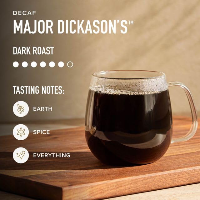 Peet's Coffee, Dark Roast Ground Coffee - Decaf Major Dickason's Blend 10.5 Ounce Bag (Pack of 2)