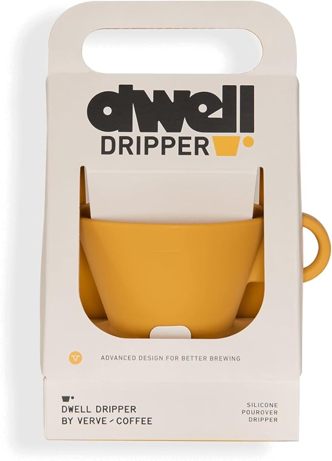 Verve Dwell Dripper Pour Over Coffee Maker Set, Non-Electric Coffee Dripper, Manual Brew Maker (Yellow)