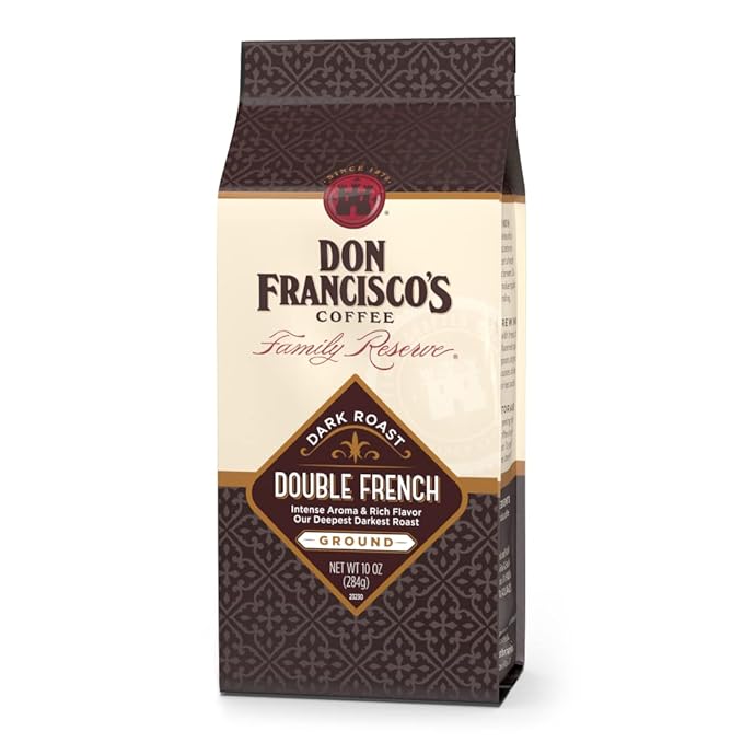 Don Francisco's Double French Ground Coffee, Dark Roast – 100% Arabica Coffee, 10 oz Bag