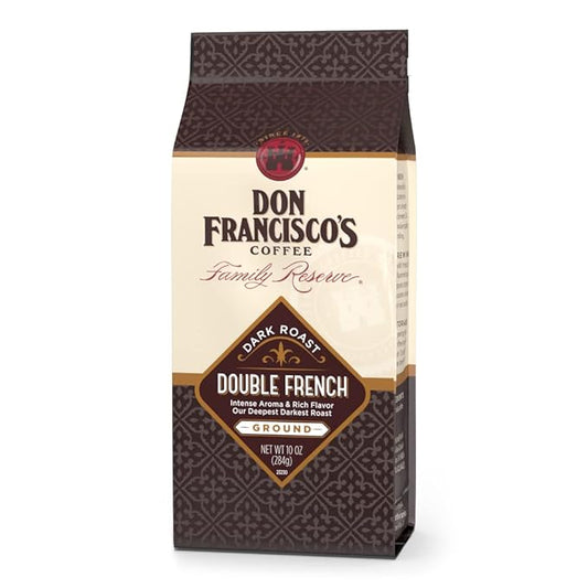 Don Francisco's Double French Ground Coffee, Dark Roast – 100% Arabica Coffee, 10 oz Bag