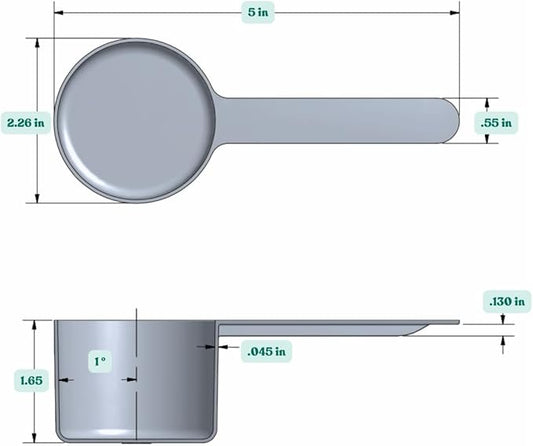 Supplement and Supply 94 mL (94 CC | 3.18 Oz.) Long Handle Scoop for Coffee, Protein Powder, Pet Food, Spices, Grains, Dry Goods – Food-Grade BPA-Free Plastic Measuring Spoon (Pack of 1)