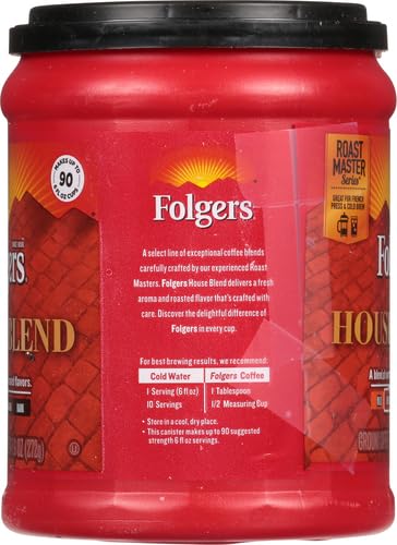 Folgers House Blend Ground Coffee, Medium Roast, 9.6 Ounce