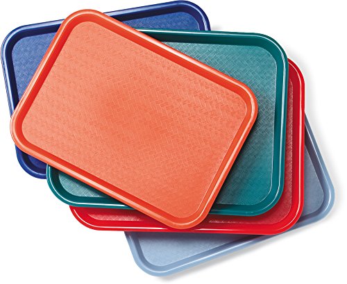 Carlisle FoodService Products CT101423 Cafe Standard Plastic Cafeteria/Fast Food Tray, NSF Certified, BPA Free, 14" Length x 10" Width, Gray (Pack of 24)