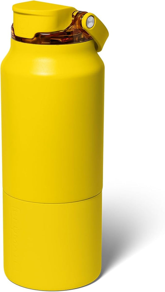 BrüMate Rise 35oz Water Bottle With 100% Leakproof Covered Silicone Straw | Insulated Stainless Steel Water Bottle With Removable Straw | Fast Flow | Soft Sip Silicone Spout | BPA-Free (Pineapple)