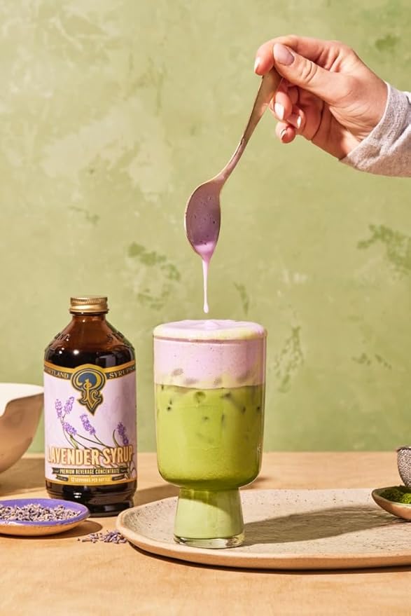 Portland Syrups Lavender Syrup - Lavender Beverage Concentrate for Tea, Matcha, Coffee, Sodas, and Baking - Floral Flavor for Crafting Refreshing Drinks - 12 oz Bottle, 12 Servings (Pack of 2)