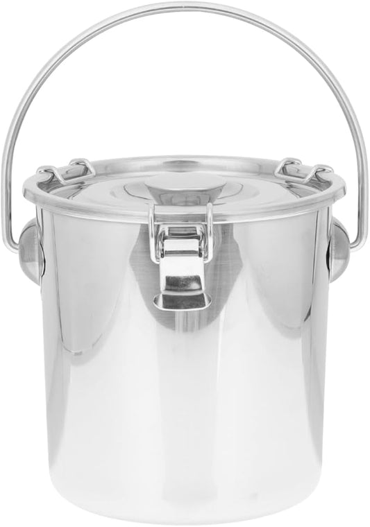 iplusmile Stainless Steel Airtight Canisters Container: 112 fl oz Airtight Clamp Lid Kitchen Food Storage Bucket for Rice Flour Grain Coffee Bean Flour Oil Sugar Milk