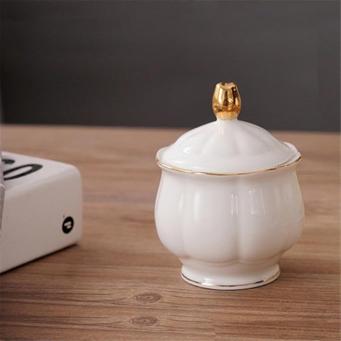 fanquare 15 Pieces Simple White English Ceramic Tea Sets,Tea Pot,Bone China Cups Without Metal Holder,Matching Spoons,Afternoon Tea Set Service Coffee Set