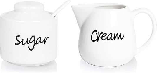 ONTUBE Porcelain Sugar and Creamer Set of 3,White