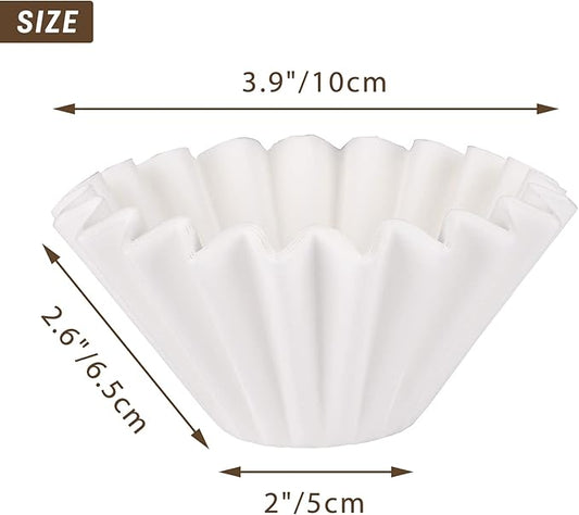 EUSOAR 1-4 Cup Paper Coffee Filters, Pack of 200 White Disposable Coffee Filter Basket Style, for Home Commercial Coffee Dripper and Brewers, Compatible for Single Pour Over and Drip Coffee Makers