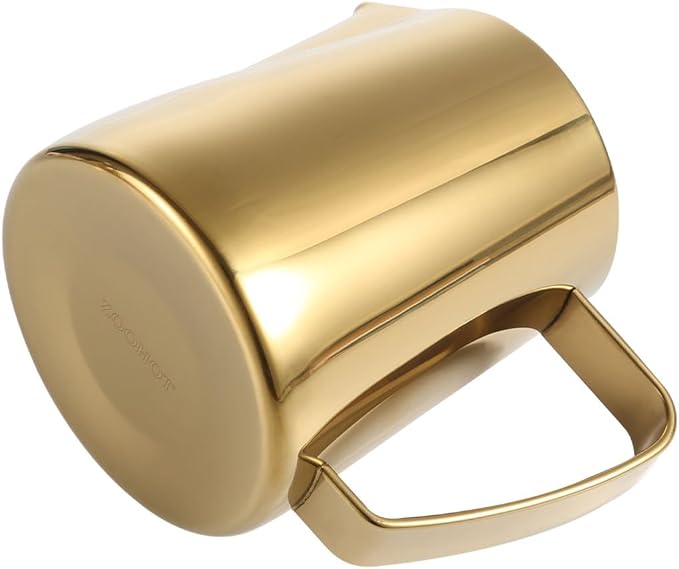 Milk Frothing Pitcher, 20oz/600ml Stainless Steel Espresso Steaming Pitcher, Milk Frother Steamer Cup For Latte Art, Gold