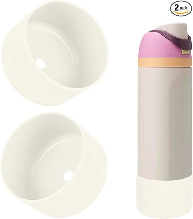 2PCS Silicone Water Bottle Boot, Compatible with Owala 24oz 32oz 40oz, Protective Anti-Scratch & Anti-Dent No Noise Sleeve Cover for FreeSip/Twist/Flip Water Bottles (Daybreak, 24oz)