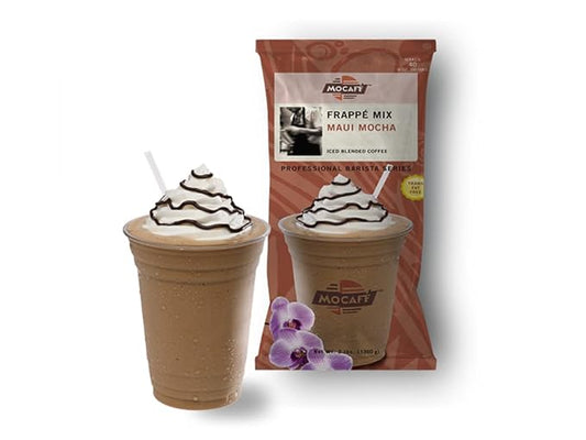 MOCAFE Maui Mocha Frappe Mix, Blended Iced Coffee Powder made with Kona Coffee Blend, 3lb bulk bag