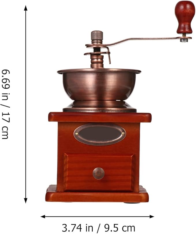 RUNROTOO Manual Coffee Grinder Hand Bean Grinder Premium Wood, Ceramic Core, and Iron Handle for Large Capacity and Travel