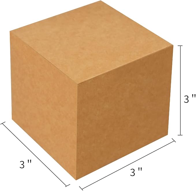 50 Pack Small Gift Boxes, 3x3x3 Favor Boxes Brown Paper Gift Boxes with Lids for Presents, Crafting, Cupcake Boxes, Gifts, Candy Boxes for Wedding Party Bridal Shower Baby Shower Favors