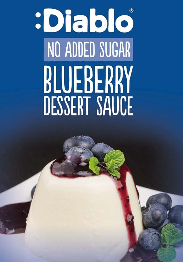 Diablo Blueberry Dessert Sauce | No Added Sugar | Gluten Free | Diabetic Friendly | Hamper Available - Perfect for Gifting | 350g 12.35oz