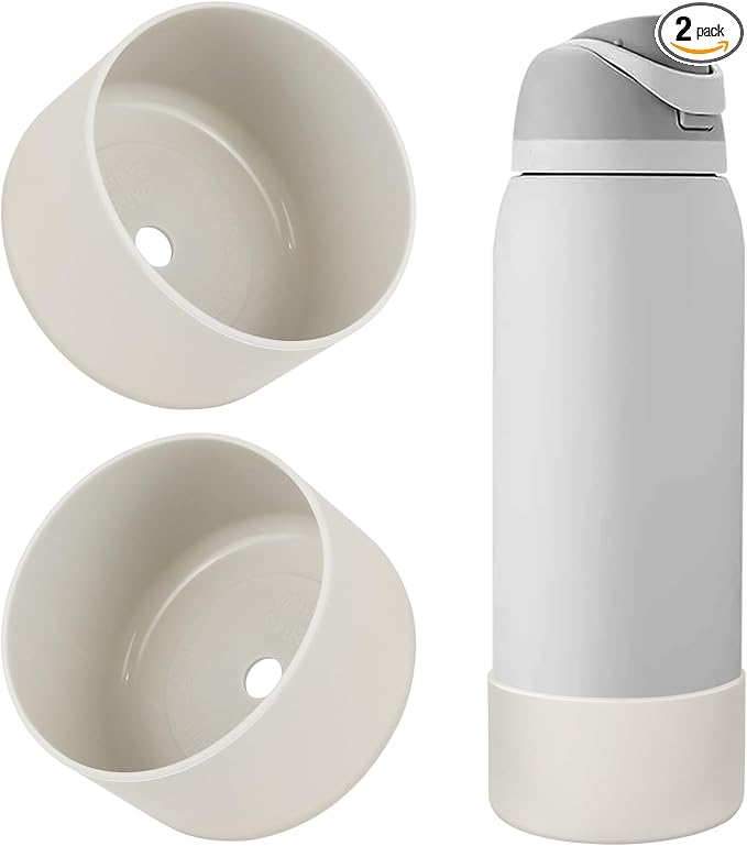 2PCS Silicone Water Bottle Boot, Compatible with Owala 24oz 32oz 40oz, Protective Anti-Scratch & Anti-Dent No Noise Sleeve Cover for FreeSip/Twist/Flip Water Bottles (Fog, 40oz)