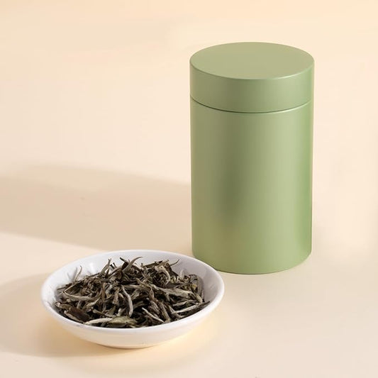 3 Packs Tea Tin Canister for Loose Tea Metal Tea Canister 9 oz 15 oz Round Tin Can for Coffee Beans Tea Container for Kitchen Storage Sugar Matcha Spice Powder (Mint Green, L_2.95x4.92)